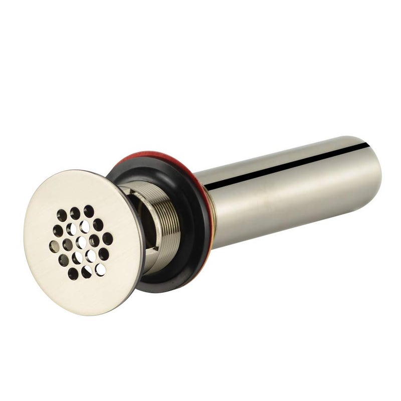 Purelux Grid Drain Strainer Assembly with Overflow for Bathroom Sink, Made of Brass Brushed Nickel - Image 5